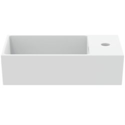 Lave-mains Extra 45x25 cm Soie blanche, version droite