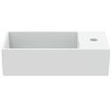 Lave-mains Extra 45x25 cm Soie blanche, version droite