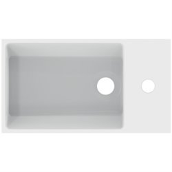 Lave-mains Extra 45x25 cm Soie blanche, version droite