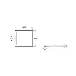 Receveur de douche Pyros Blanc 100x90 cm, garde d'eau 30 mm