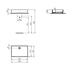 Vasque Extra 60x40 cm Soie blanche