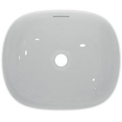 Vasque Linda-X 45x38 cm Blanc brillant, sans trou robinetterie, avec trop plein