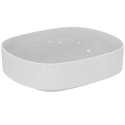 Vasque Linda-X 45x38 cm Blanc brillant, sans trou robinetterie, sans trop plein