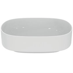 Vasque Linda-X 45x38 cm Blanc brillant, sans trou robinetterie, sans trop plein