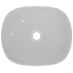 Vasque Linda-X 45x38 cm Blanc brillant, sans trou robinetterie, sans trop plein