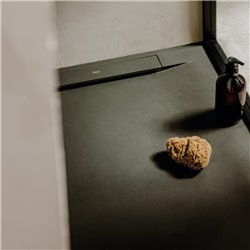 Receveur de douche Pyros Noir 100x90 cm, garde d'eau 30 mm