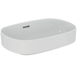 Vasque Linda-X 55x38 cm Blanc brillant, sans trou robinetterie, avec trop plein