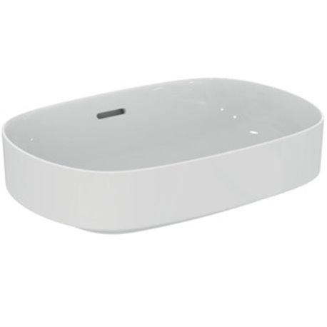 Vasque Linda-X 55x38 cm Blanc brillant, sans trou robinetterie, avec trop plein