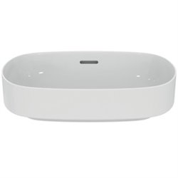 Vasque Linda-X 55x38 cm Blanc brillant, sans trou robinetterie, avec trop plein