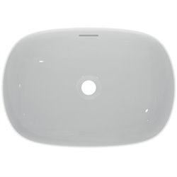 Vasque Linda-X 55x38 cm Blanc brillant, sans trou robinetterie, avec trop plein