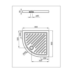 Receveur de douche Roma d'angle 80x80 cm 