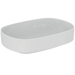 Vasque Linda-X 55x38 cm Blanc brillant, sans trou robinetterie, sans trop plein