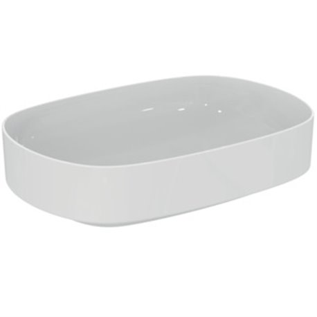 Vasque Linda-X 55x38 cm Blanc brillant, sans trou robinetterie, sans trop plein