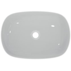 Vasque Linda-X 55x38 cm Blanc brillant, sans trou robinetterie, sans trop plein