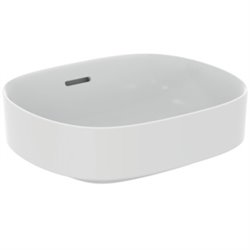 Vasque Linda-X 45x38 cm Soie blanche, sans trou robinetterie, avec trop plein
