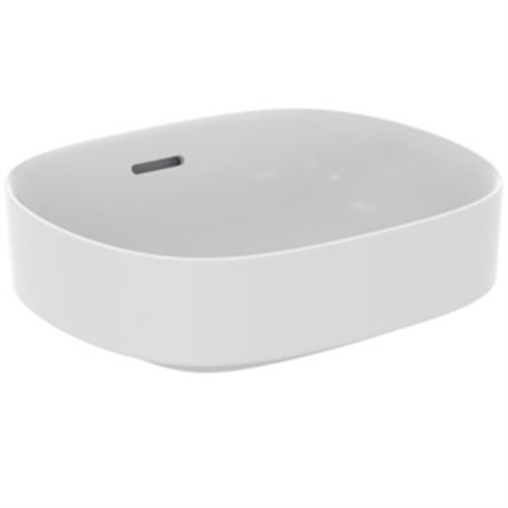Vasque Linda-X 45x38 cm Soie blanche, sans trou robinetterie, avec trop plein