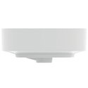 Vasque Linda-X 45x38 cm Soie blanche, sans trou robinetterie, avec trop plein