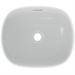 Vasque Linda-X 45x38 cm Soie blanche, sans trou robinetterie, avec trop plein