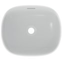 Vasque Linda-X 45x38 cm Soie blanche, sans trou robinetterie, avec trop plein