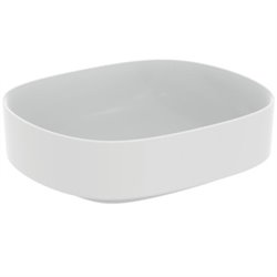 Vasque Linda-X 45x38 cm Soie blanche, sans trou robinetterie, sans trop plein