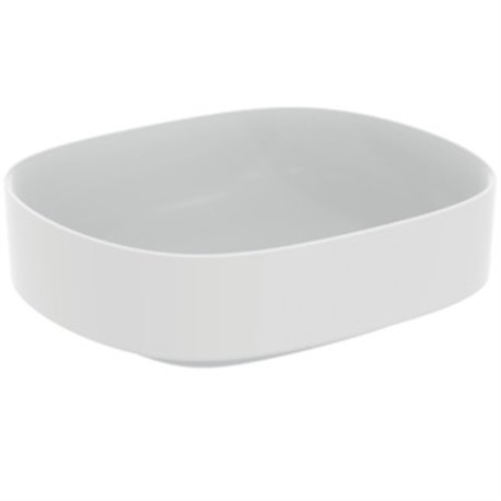 Vasque Linda-X 45x38 cm Soie blanche, sans trou robinetterie, sans trop plein