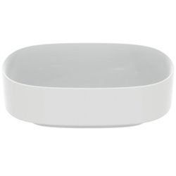 Vasque Linda-X 45x38 cm Soie blanche, sans trou robinetterie, sans trop plein