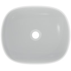 Vasque Linda-X 45x38 cm Soie blanche, sans trou robinetterie, sans trop plein