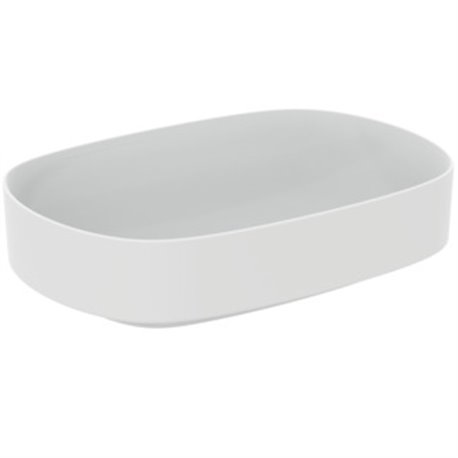 Vasque Linda-X 55x38 cm Soie blanche, sans trou robinetterie, sans trop plein