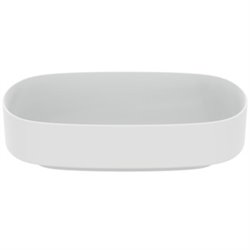 Vasque Linda-X 55x38 cm Soie blanche, sans trou robinetterie, sans trop plein