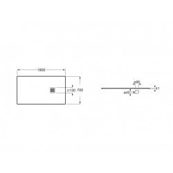 Receveur de douche Terran avec cadre 700 Noir 180x70 cm