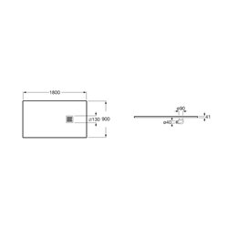Receveur de douche Terran avec cadre 900 Gris ardoise 180x90 cm