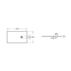 Receveur de douche Terran avec cadre 900 Gris ardoise 160x90 cm