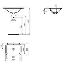 Vasque Connect 50x38 cm avec trop plein