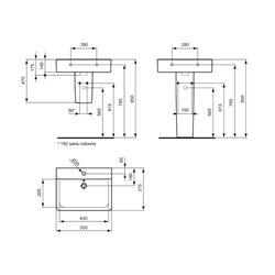 Colonne pour lavabo/vasque/lave-mains Connect
