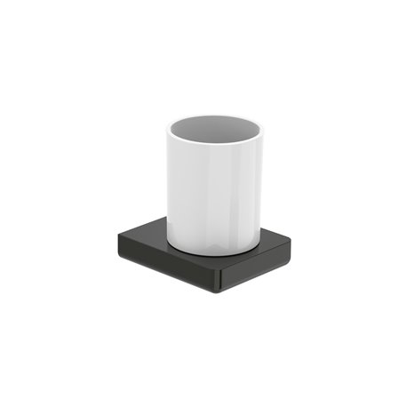 Porte-verre Tempo mural titanium black