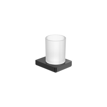 Porte-verre Tempo mural titanium black brossé
