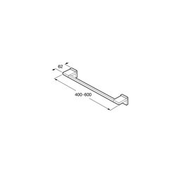 Porte-serviettes Rubik noir mat L 600 mm