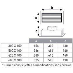 Filtre rechange pour grille de reprise AGIP 600 x 600 mm - FAGIP208A1