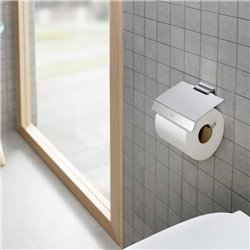 Porte-papier WC Rubik chromé avec abattant
