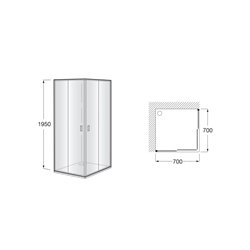 Paroi de douche Victoria L2 Pour receveur 700 mm