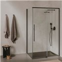 Paroi de douche Brisa L2-E Noir mat pour receveur 1450 mm