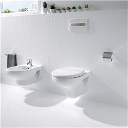 WC suspendu Victoria Blanc 35,5x52,5x40 cm, avec abattant frein de chute