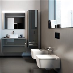 WC suspendu Inspira Square Café avec abattant frein de chute