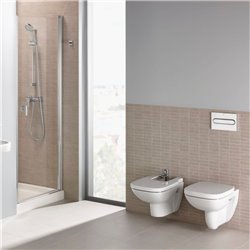 WC suspendu Debba Square Blanc 35,5x54x40 cm, avec abattant frein de chute