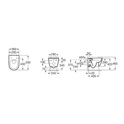 WC suspendu Ona Blanc mat 36x53x29 cm, avec abattant frein de chute
