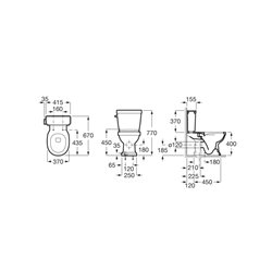 Réservoir alimentation WC Noir avec mécanisme 3/4,5L CARMEN