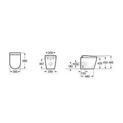 WC à poser Inspira In-Wash lavant avec In-Tank, 38,5x58,5x48,5 cm