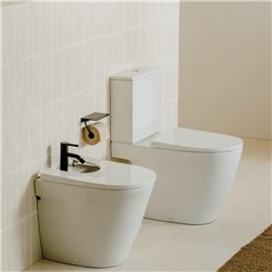 WC à poser Ona Blanc brillant, 37x67,5x78,5 cm, alim. Latérale