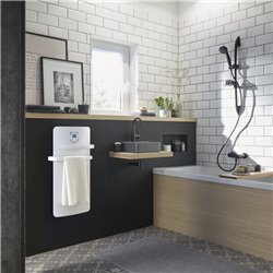 Sèche serviette électrique Hélia 500+700 Watts, Blanc Satiné