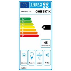 Hotte de cuisine décorative GHBS97IX murale 679 m3/h inox et noir 90 cm